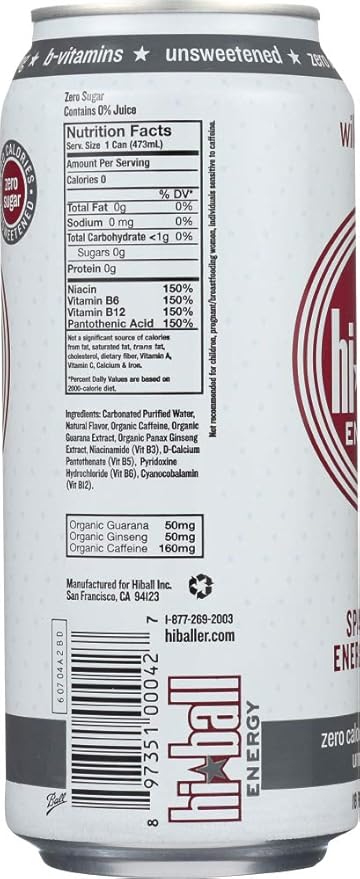 Hiball Energy Sparkling Water - Wild Berry - 12 Per Case