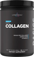 Livingood Daily Vanilla Collagen Powder for Women &amp Men Hydrolyzed Collagen Peptides Powder with Vitamin C Protein with 20 Amino Acids Type I &amp III Grass Fed Keto Paleo Gluten Free 30
