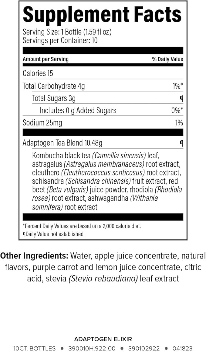 Isagenix Adaptogen Elixir - Liquid Supplement for Health Support - Focus &amp Sleep Support Supplement - Unique Botanical Blend to Support a Healthy Immune System - 1.59 Oz Bottles (10 Count)