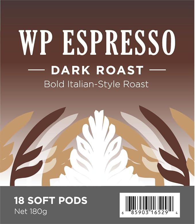 Wolfgang Puck Coffee Espresso 9.5 Gram Soft Pods 18 Count (Pack of 6)
