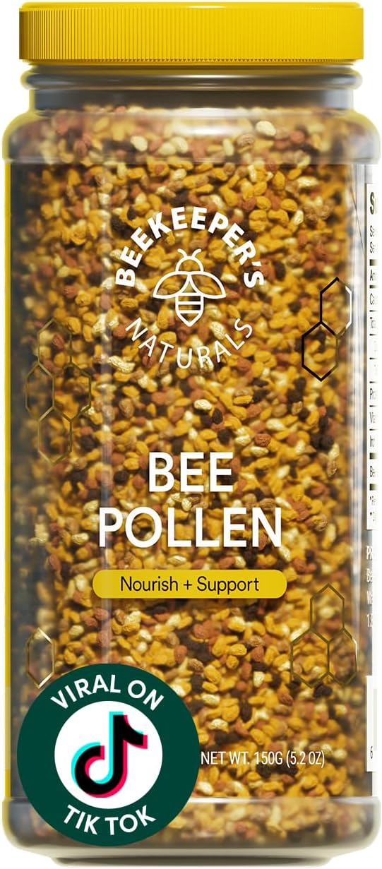 Beekeeper's Naturals - 100% Raw Bee Pollen Granules Natural Preserved Enzymes Source of Vitamin B Minerals Amino Acids &amp Protein - Paleo &amp Keto Friendly Gluten Free (5.2 oz)
