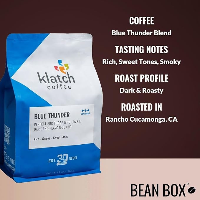Blue Thunder Blend - Roasted by Klatch Coffee - Whole Bean Coffee - 310 Gram Bag