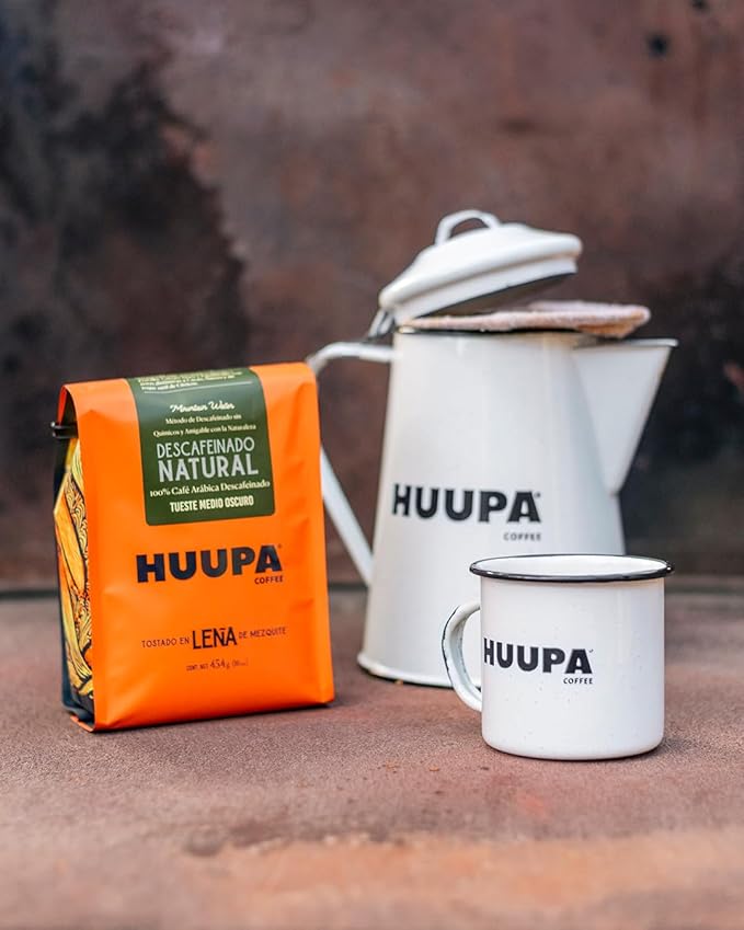 HUUPA Decaffeinated Natural Decaffeinated Coffee High-Altitude Veracruz Coffee with Floral and Fruity Aroma Ground Decaf 16 oz