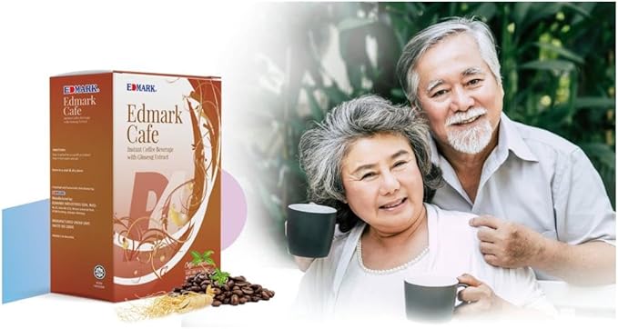 EDMARK Cafe Ginseng – Premium Arabica Blend with Ginseng Extract for Mental Alertness Digestive Support and Overall Well-Being – 20 Servings