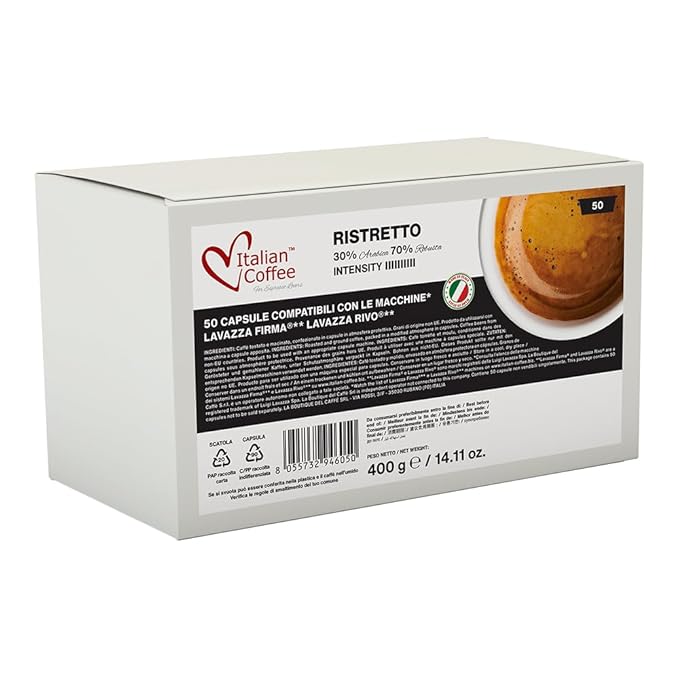 ITALIAN COFFEE FOR ESPRESSO LOVERS Italian Coffee capsules compatible with RIVO machines (Ristretto 100)