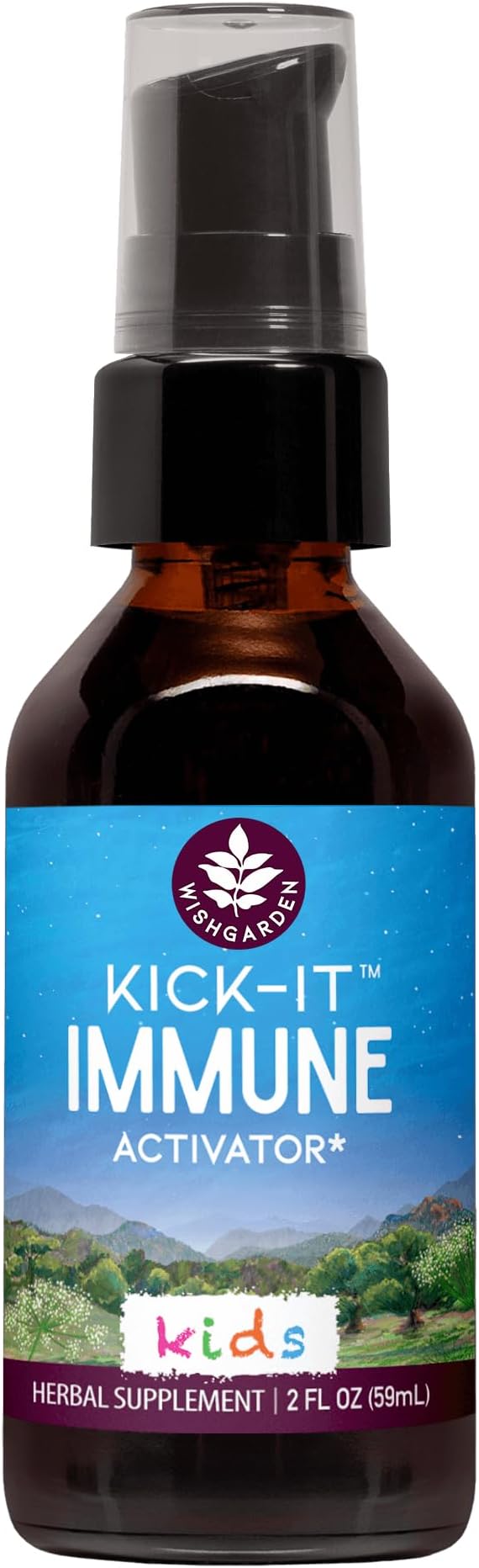 WishGarden Herbs Kick-It Immune for Kids - Immune Support Supplement for Kids Herbal Immune Defense &amp Immune Booster with Echinacea OSHA Elder Rapid Baby and Toddler Immune Support Formula 2o