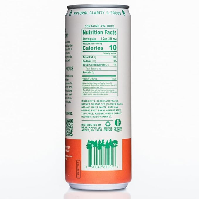 Bear Maple Farms | The Clean Soda Company | Low Calorie | Naturally Sweetened | Ginger Clean Soda