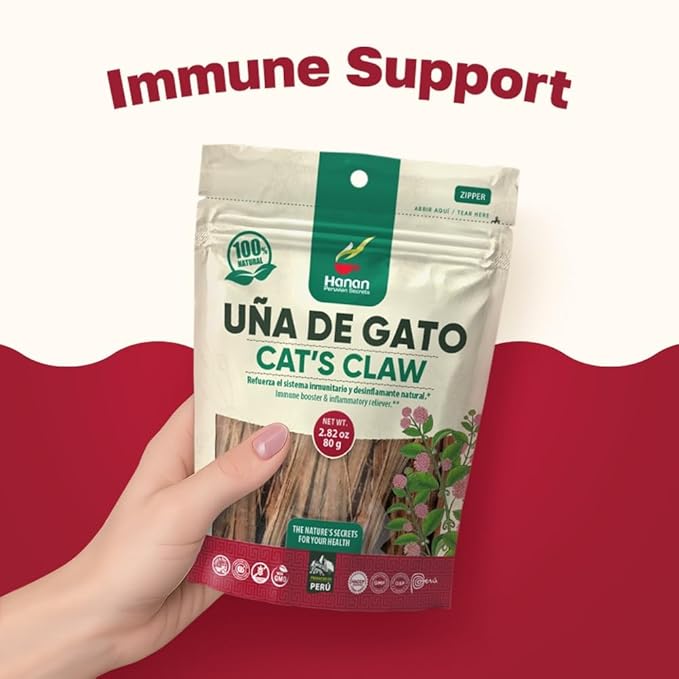 Hanan Peruvian Secrets Una De Gato Herbal Tea | 100% Natural Cat’s Claw Bark | 2.82oz / 80g | Naturally Aids in Supporting the Immune System - 3 Pack