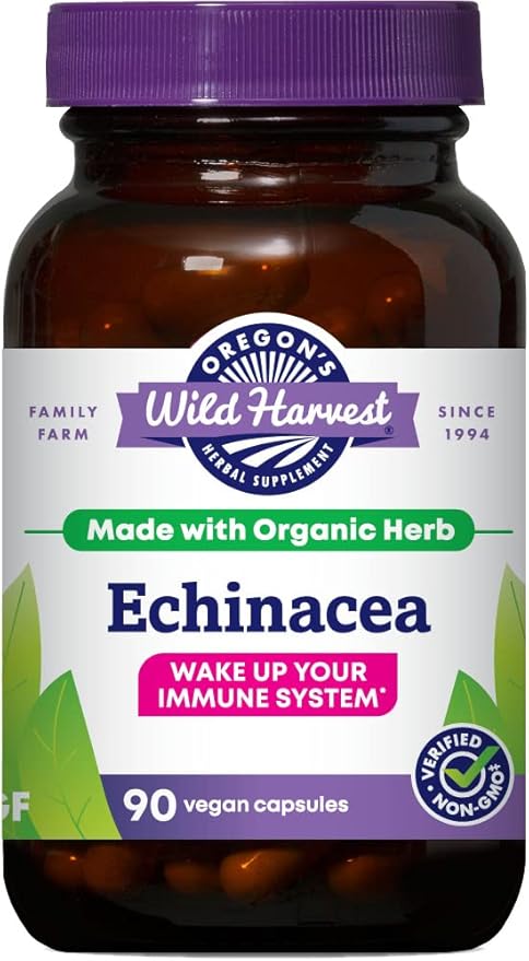 Oregon's Wild Harvest Echinacea Organic Herbal Supplement 90 Count