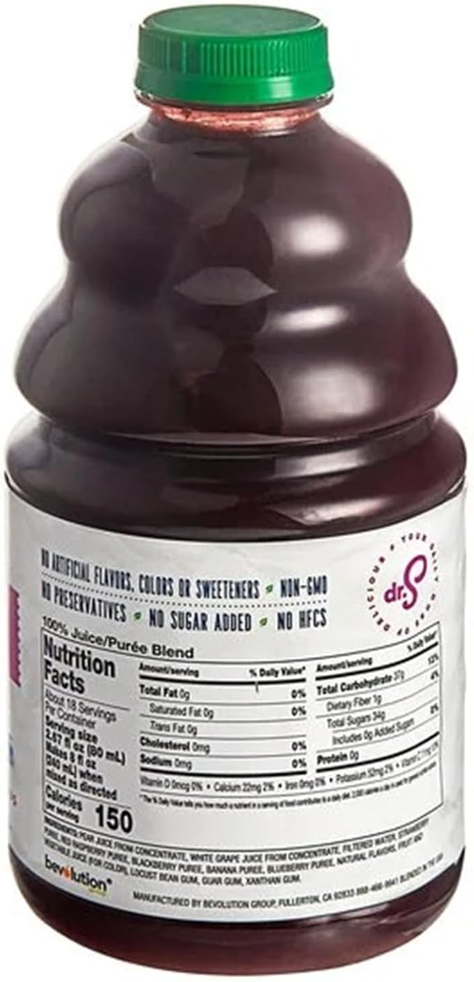 100% Crushed Mixed Berry Fruit Smoothie Mix 46 fl. oz. WS-103DR100MIXB-NF