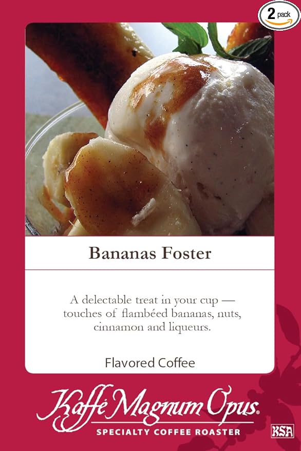 Kaffe Magnum Opus Bananas Foster Ground Coffee 2 packs of 5 lb Fresh Roasted Gourmet Blend