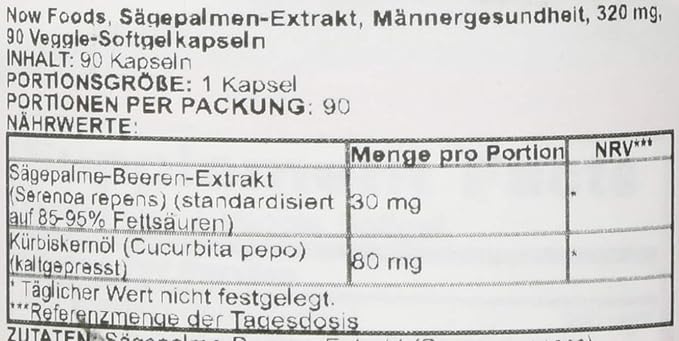 Now Supplements Saw Palmetto Extract 320 mg with Pumpkin Seed Oil Men's Health* 90 Veg Softgels (Pack of 2)