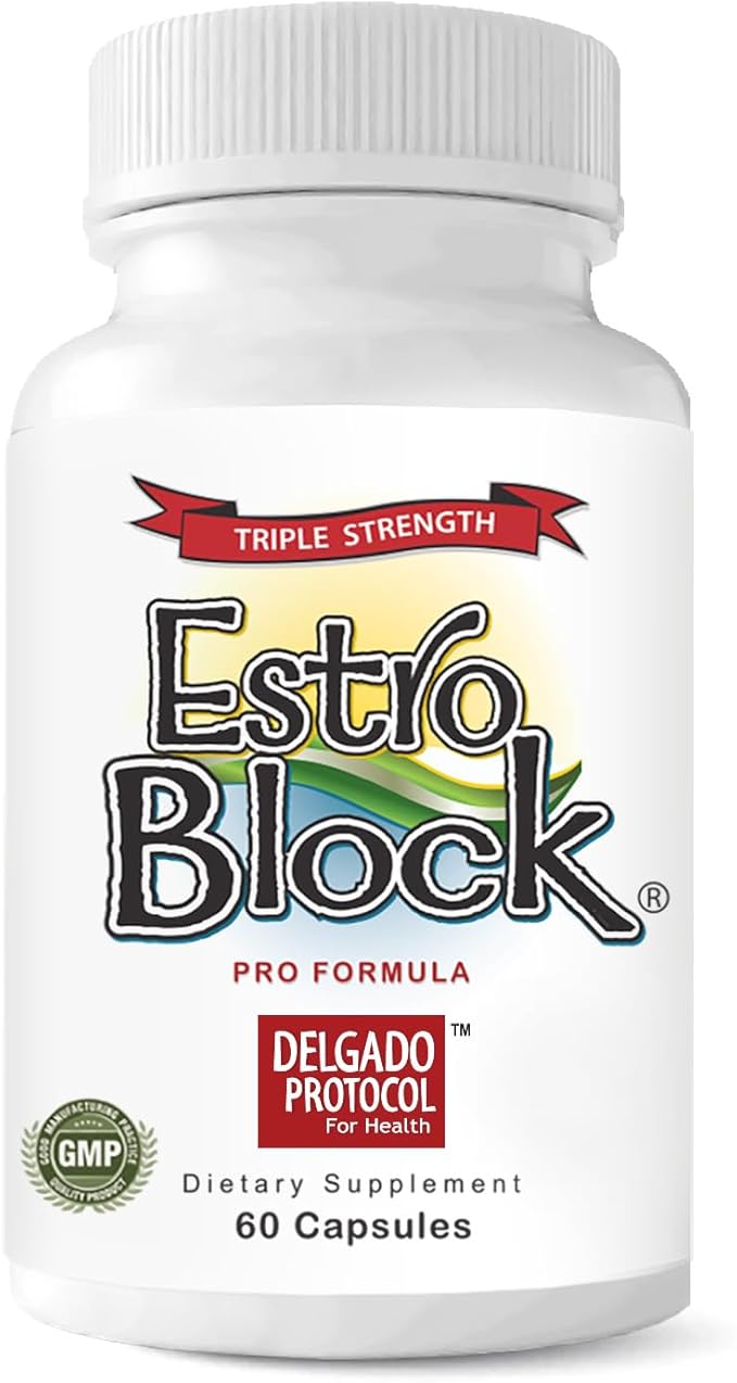 Estroblock PRO Triple Strength - 60 Capsules DIM &amp Indole 3-Carbinol for Natural Hormonal Hormone Balance Acne - Anti Toxic Estrogen Aromatase Inhibitor Blocker. Soy Free Dairy Free Non-GMO (1