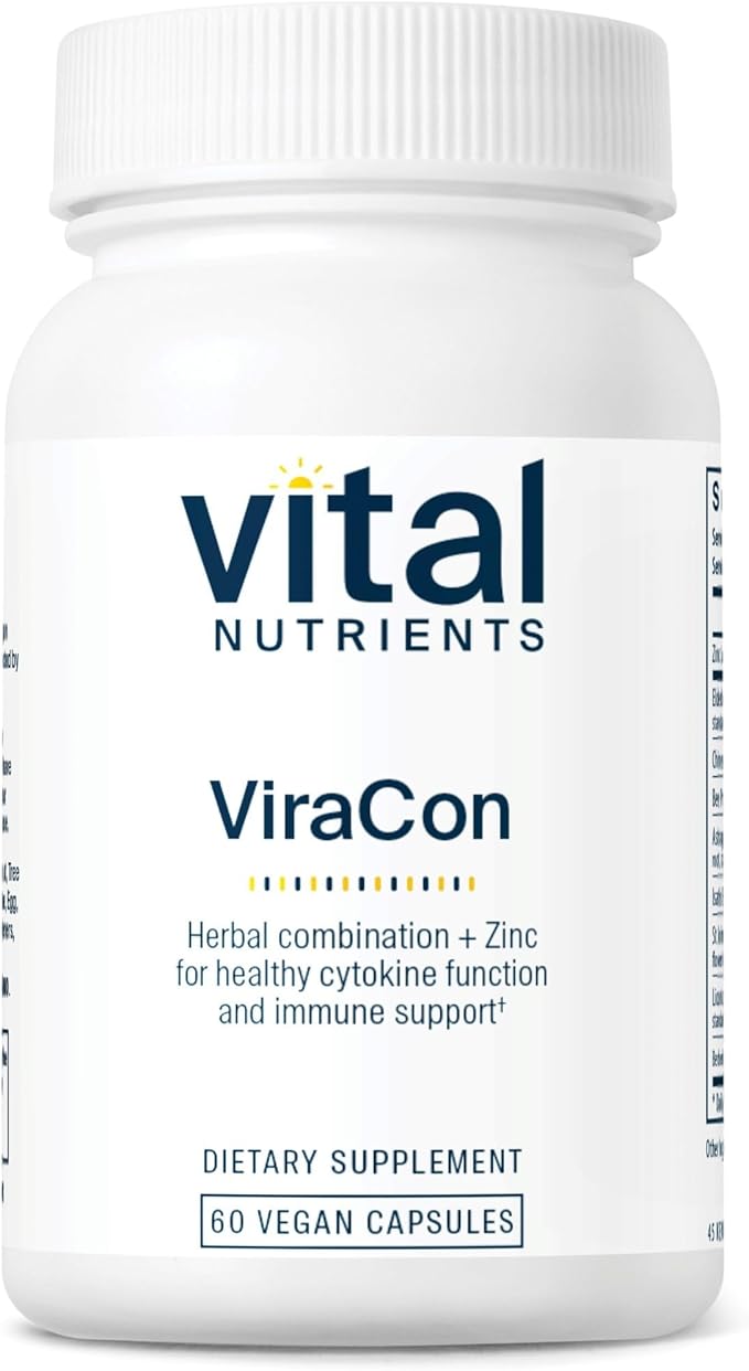 Vital Nutrients ViraCon - Vegan Immune Support Supplement* - Zinc Elderberry Licorice Root Extract &amp Other Herbs for Comprehensive Immune Support - Gluten Dairy Soy Free - Non-GMO - 60 Capsul