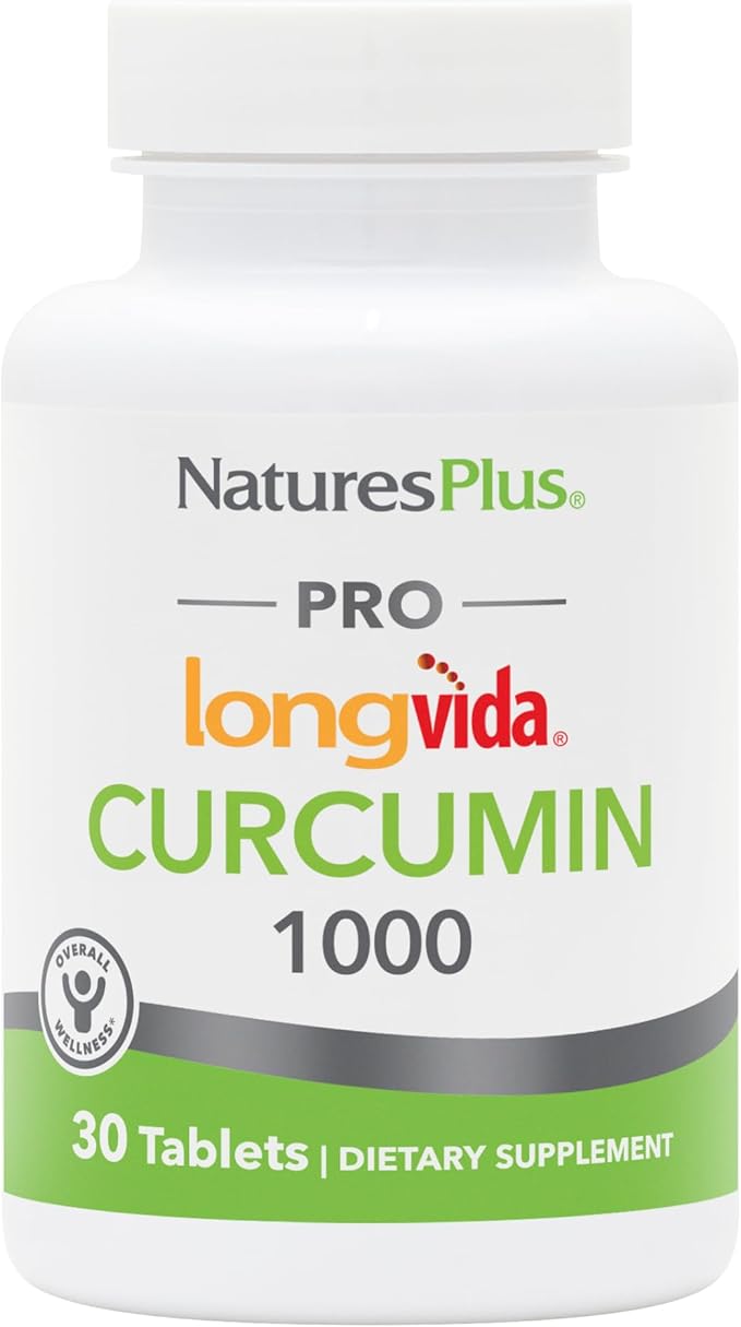 NaturesPlus PRO Longvida Curcumin 1000 mg - 30 Tablets - Promotes Healthy Free Radical Protection - Non-GMO Vegan &amp Gluten Free - 30 Servings