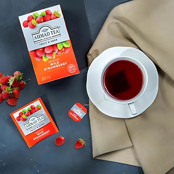 Ahmad Herbal Tea Variety Pack with Mixed Citrus Peppermint and Lemon Mixed Berries &amp Hibiscus Camomile &amp Lemongrass Wild Strawberry &amp Blackcurrant 20 bags each (Pack of 6)