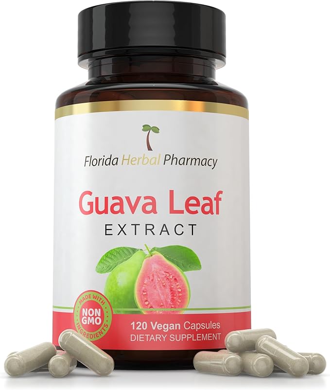 Florida Herbal Pharmacy Guava Leaf Extract Supplement Capsules 10:1 (120 Capsules)Two Months Supply