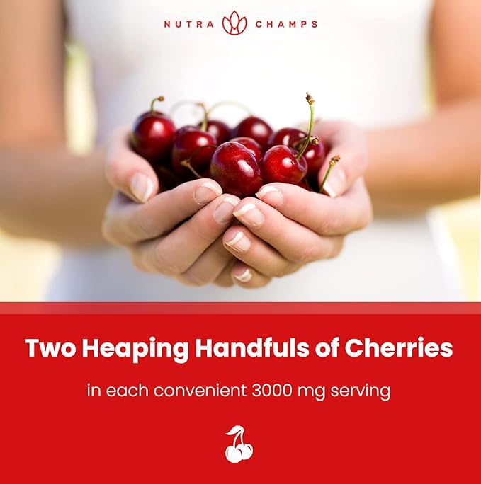 NutraChamps Tart Cherry Gummies - 3000mg Tart Cherry Extract with Celery Seed - Uric Acid Cleanse Supplement - Antioxidant Joint Comfort Flexibility Immune Health Sleep - 60 Vegan Gummies (2-Pack)