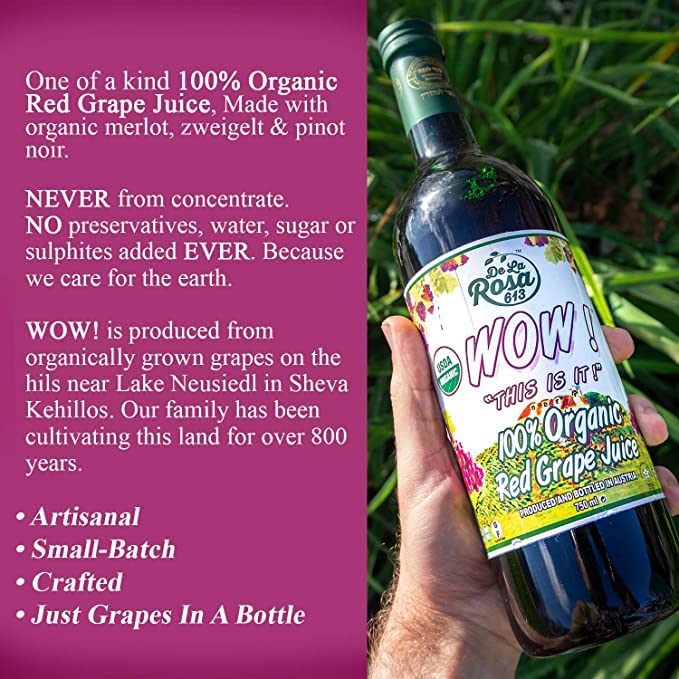 De La Rosa Organic Red &amp White Grape Juice No Preservatives or Sulfites Vegan Kosher Non-GMO &amp Gluten Free Austrian Red &amp White Grape Juice 25.4 Oz (Pack of 2)