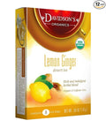 Davidson's Organics Lemon Ginger 8-count Tea Bags Pack of 12