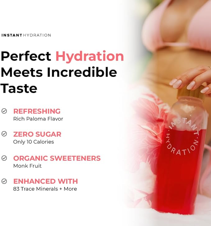 Instant Hydration Electrolytes Powder Packets - Raspberry Electrolyte Drink Mix - Zero Sugar - Keto Vegan Gluten-Free Non-GMO - Boost Recovery Brain Health Muscle &amp Tissue Support- 30 Sticks