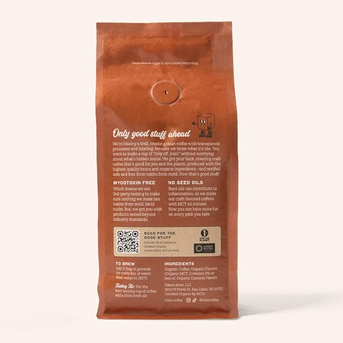 Hiker Coffee Ground Caramel 12 oz (Pack of 6)