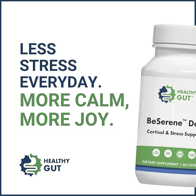 Healthy Gut BeSerene Daily | Cortisol &amp Stress Support | Supports Your Sleep and Adrenals | 30 Servings