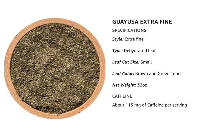 Guayusa Extra Fine Loose Leaf Tea by PACHA | 115mg Caffeine | Naturally High in Antioxidants L-Theanine &amp Theobromine | Sustained Energy Herbal Tea