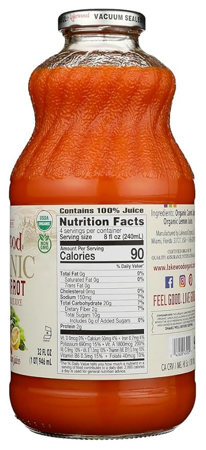 Organic Pure Carrot32Z Juice (Pack Of 6) - Pack Of 6