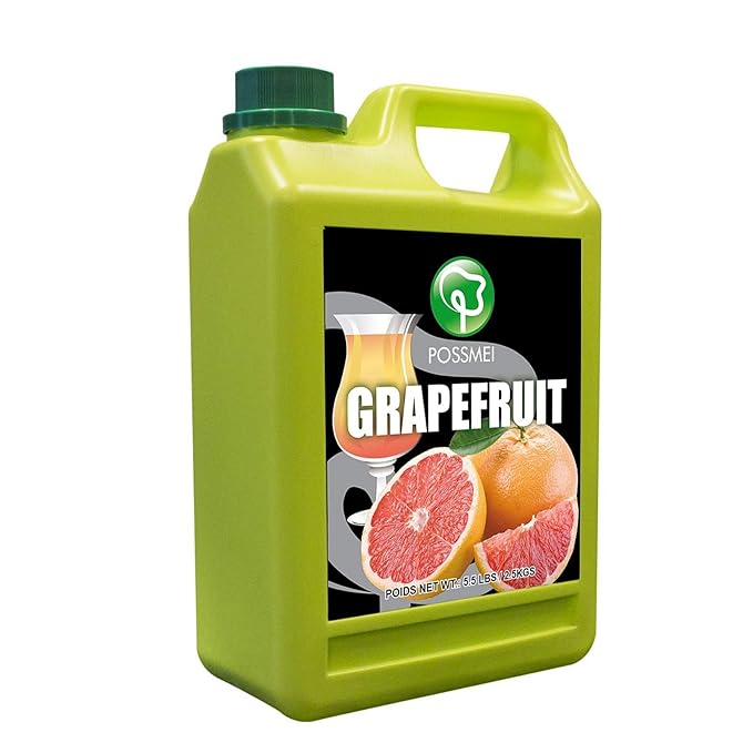 Possmei Grapefruit Flavored Syrup 5.5 Pound Plastic Jar 2 Pack