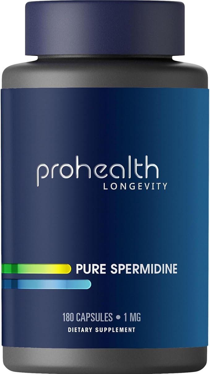 ProHealth Pure Spermidine 1 mg | 180 Capsules | Plant-Based Wheat Germ Extract for Cellular Renewal &amp Autophagy Support | Non-GMO Triple Lab-Tested GMP-Certified