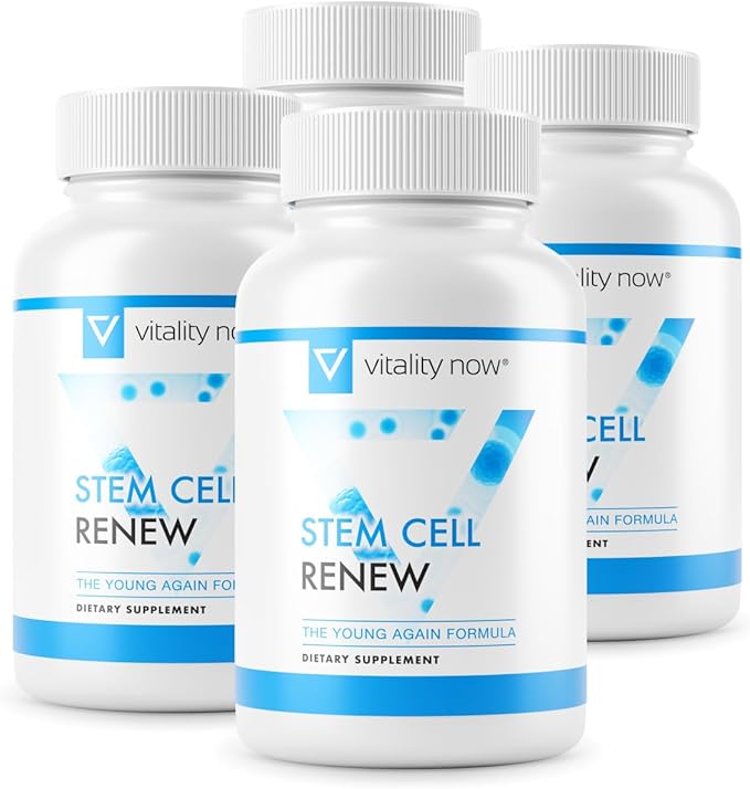 Stem Cell Renew | Boost Your Natural Supply of Stem Cells to Strengthen Mental Sharpness Help Slow Signs of Aging and Restore Youthful Energy - Created by NASA Scientist | 4-Month Supply (240 count)