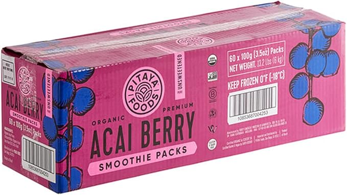 Foods 3.5 oz. Unsweetened Organic Acai Berry Smoothie Pack - 60 Pieces WS-877PIT004253-NPF