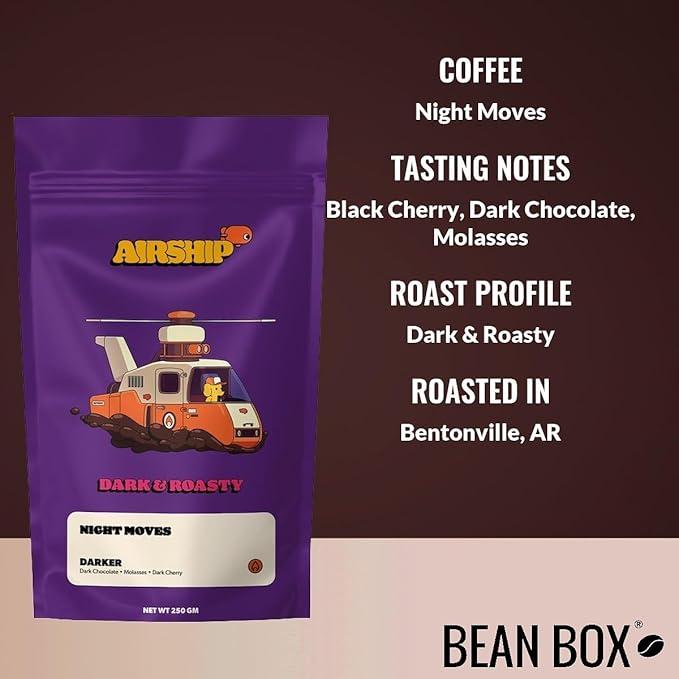 Bean Box Coffee Sampler - Roasted by Airship 4-Pack Freshly Ground Coffee Gourmet Coffee