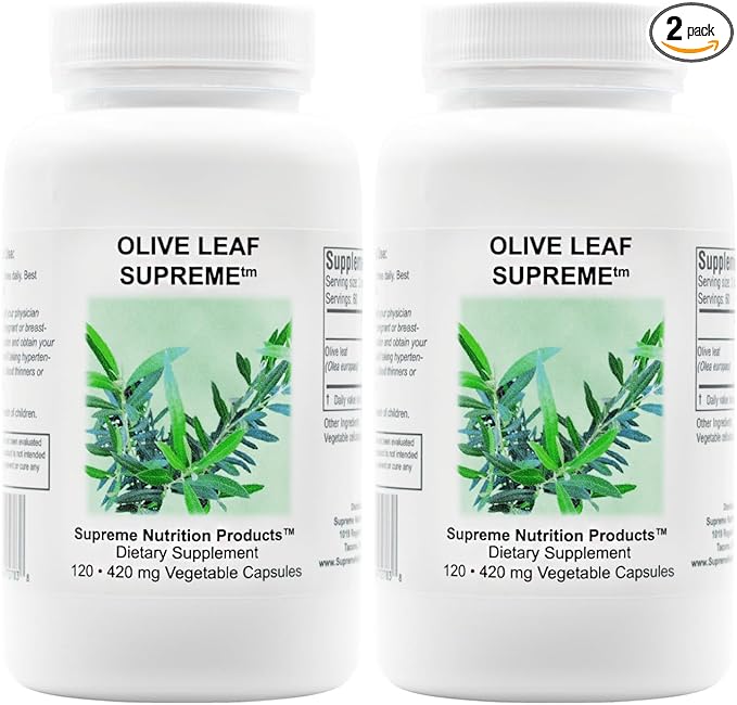 Supreme Nutrition Olive Leaf Supreme 120 Pure Olive Leaf Vegetarian Capsules (Pack of 2)