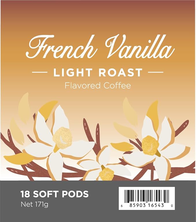 Wolfgang Puck Coffee French Vanilla 9.5 Gram soft Pods 18 Count (Pack of 3)