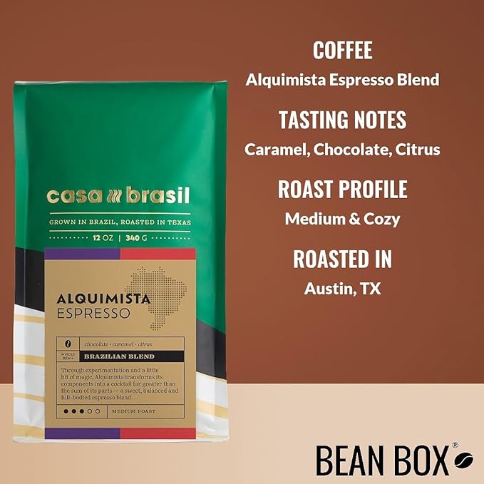 Bean Box Coffee Sampler - Roasted by Casa Brasil 4-Pack Whole Bean Coffee Gourmet Coffee