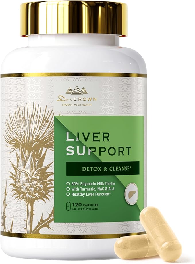 Liver Cleanse Detox &amp Repair - Milk Thistle Supplement with Silymarin N-Acetyl Cysteine(NAC) Artichoke Turmeric &amp Dandelion for Liver Detox Cleanse Gluten Free Non-GMO - 120 Capsules