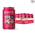 Nourrir Sparkling Cranberry Hibiscus Juice Real Fruit Bold Berries &amp Botanical Blend Non-GMO Gluten-Free Non-Alcoholic 90 cals 0g Added Sugar 12 cans (12-Pack)