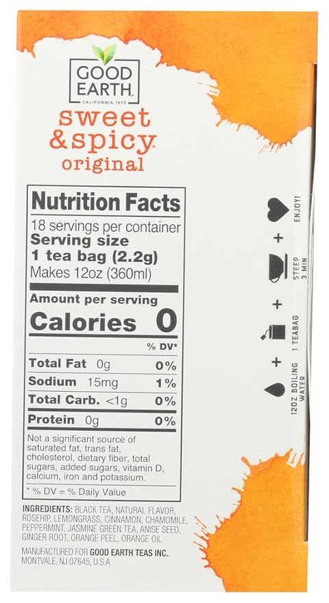 Good Earth - Good Earth Sweet and Spicy Tea - Case of 6 - 18 Bags