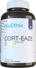 NuEthix Formulations Cort-Eaze - Cortisol Supplement - Health Support Supplement with Ashwagandha L-Theanine &amp Rhodiola Rosea - Relaxation and Deep Sleep 60 Capsules 30 Servings
