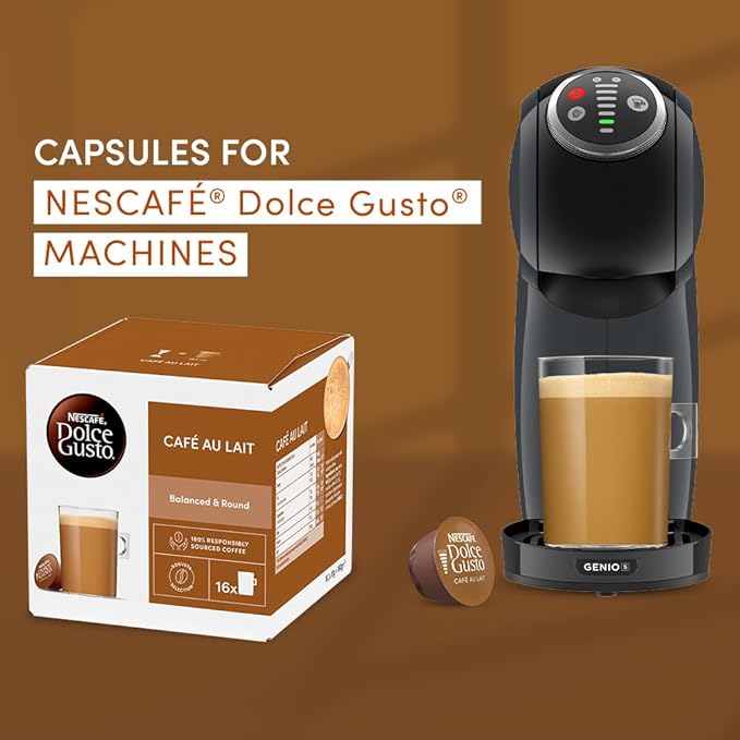 Nescaf? Dolce Gusto CAF? Au Lait (Pack of 3 Total 48 Capsules)