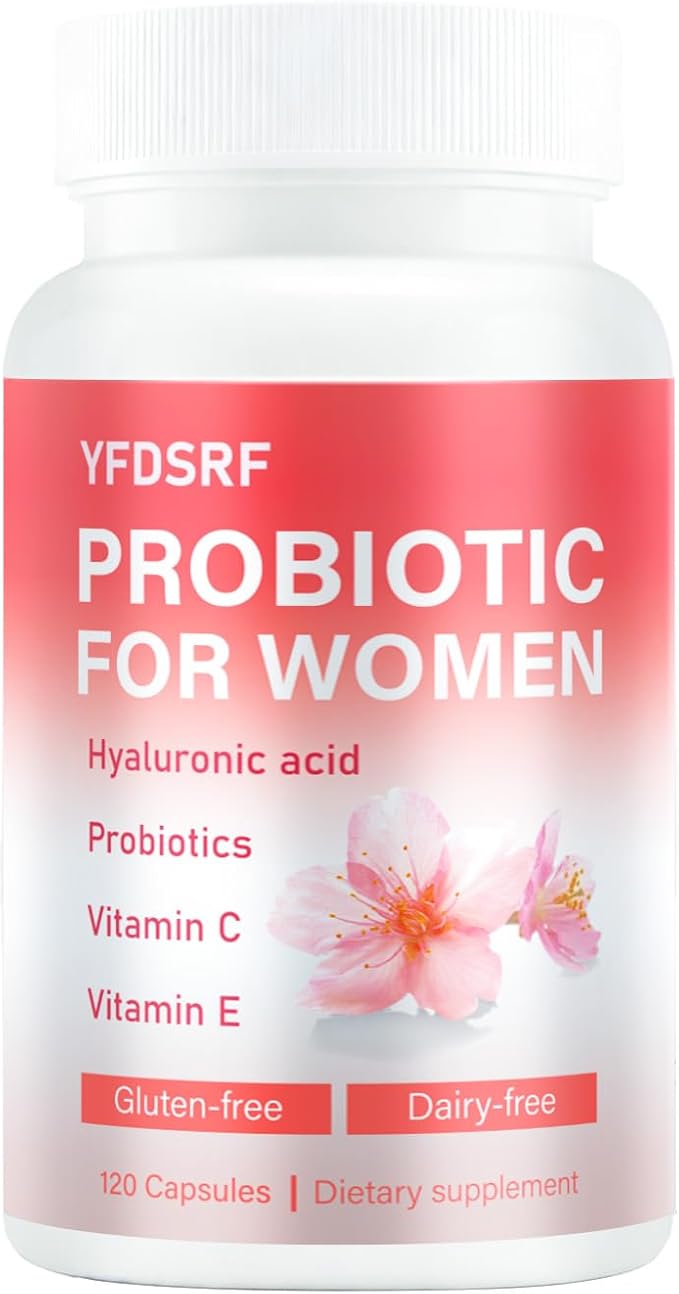 Women's Daily Probiotic Supplement with Prebiotics Multi Collagen Peptides Hyaluronic Acid and Vitamin C 120 Capsules (Unflavored)