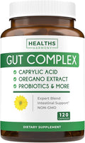 Candida Support (120 Capsules) - Caprylic Acid Oregano Oil &amp Probiotics Help Maintain Already Normal Levels of Yeast and Candida - Vegetarian Non-GMO Intestinal Supplement - Gut Cleanse (No Pill