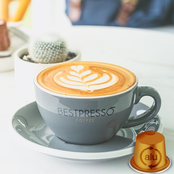 Bestpresso Coffee for Nespresso Original Machine 120 pods Certified Genuine Espresso Arabica Blend (Light Intensity) Pods Compatible with Nespresso Original 60 Days Satisfaction Guarantee