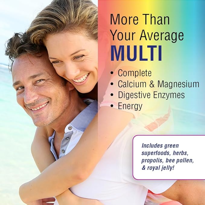 SOLARAY Spectro Multivitamin Iron Free - Multi Vitamin w/Calcium Magnesium Energizing Greens Digestive Enzymes - Digestion Cellular Energy Bone Health Immune Support 60 Servings 360 Capsules