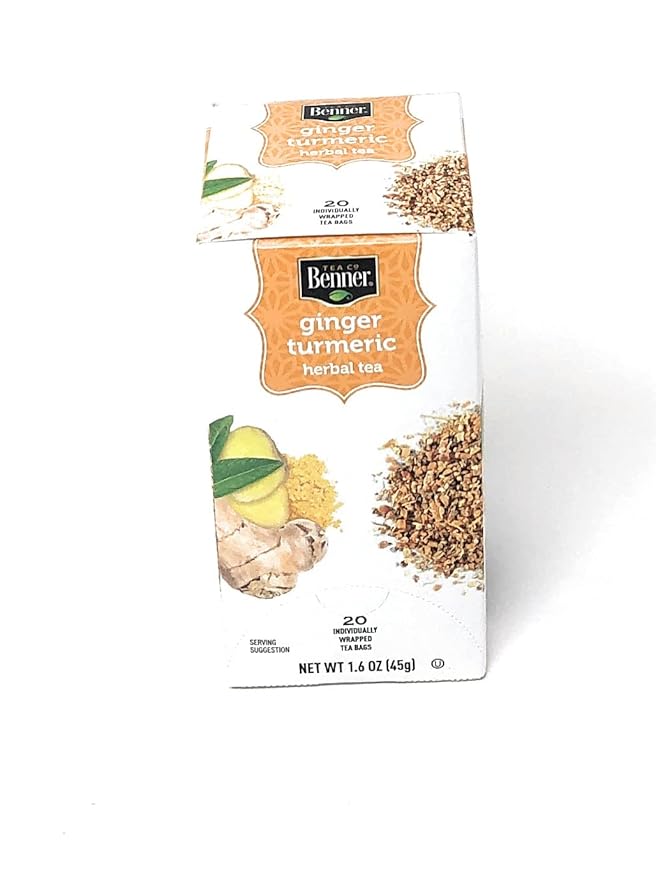 Ginger and Turmeric Herbal Tea Bags 3 Pack Total 60 Individually wrapped