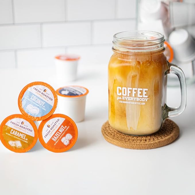 Fresh Roasted Coffee The Great Eight Flavored Coffee Pod Variety Pack K-Cup Compatible 96 Count