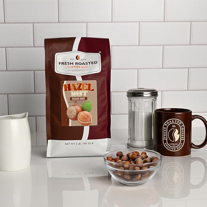 Fresh Roasted Coffee Hazelnut Flavored Coffee 2 lb (32 oz) Medium Roast Kosher Ground