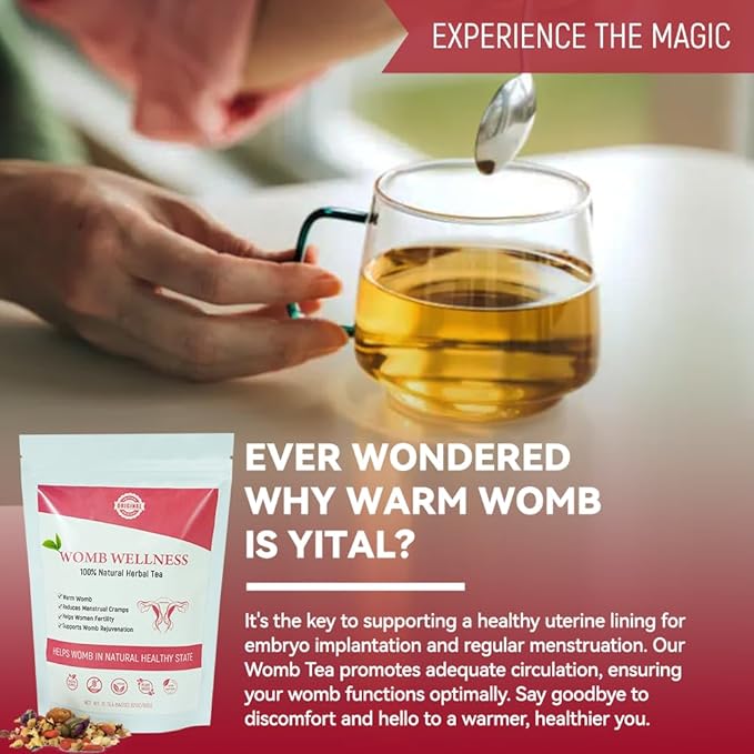 Laicuherb Womb Detox Herbal Tea for Women Healthy Pregnancy Pack of 2 Natural Fertility Tea for Get Pregnant Fast &amp Hormone Balance 20 Pyramid Tea Bags Vegan Caffeine Free